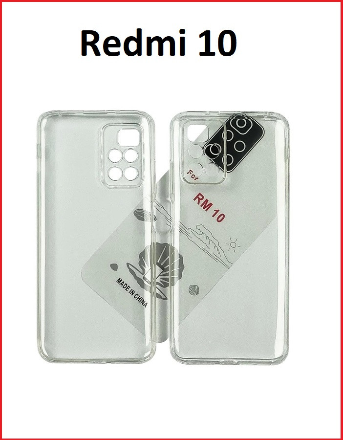 Чехол-накладка для Xiaomi Redmi 10 (силикон) прозрачный с защитой камеры