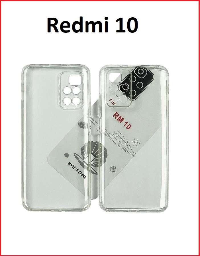 Чехол-накладка для Xiaomi Redmi 10 (силикон) прозрачный с защитой камеры - фото 1 - id-p167873706