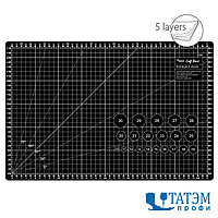 Коврик для резки самовосстанавл Texi 45x30 см, черный