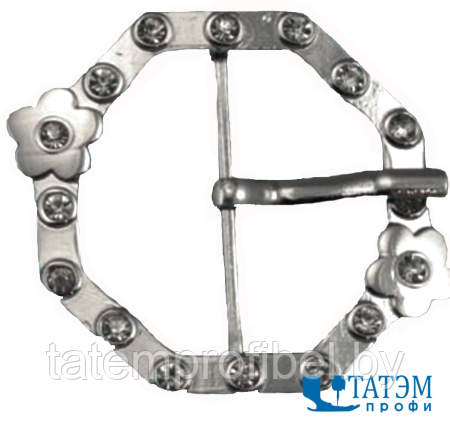 Пряжка 31 мм никель со стразами, арт. HF 1046, уп 10 шт