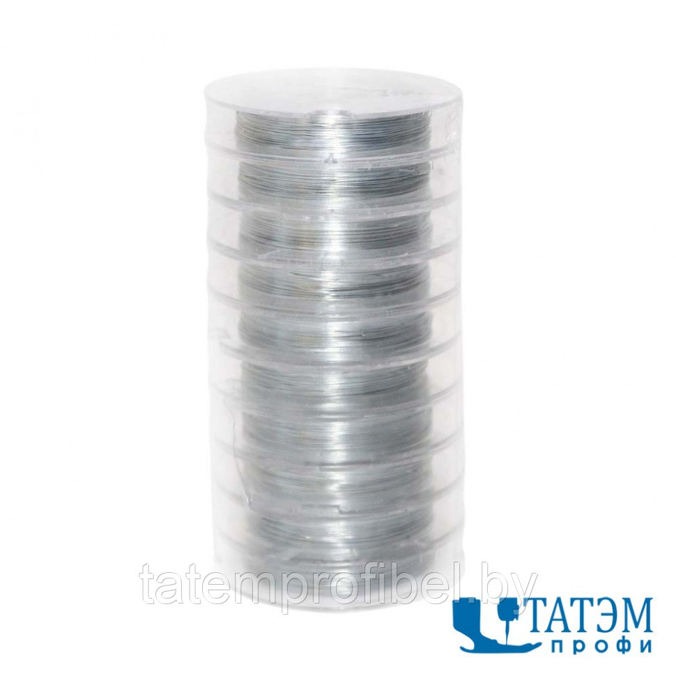 Проволока для бисероплетения, диаметр 0.3 мм, 10 м (упак 10 шт) серебро