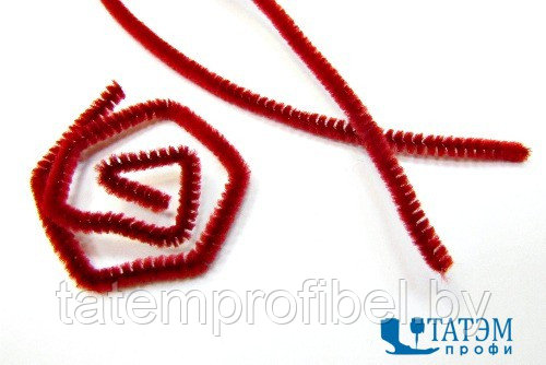 Проволока для плетения с ворсом (синель/шенил) 0,6 х 30 см, арт. А 030 бордо, уп. 100 шт