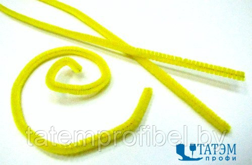 Проволока для плетения с ворсом (синель/шенил) 0,6 х 30 см, арт. А 029 желтый, уп. 100 шт - фото 1 - id-p222570104