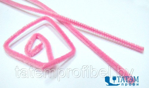 Проволока для плетения с ворсом (синель/шенил) 0,6 х 30 см, арт. А 028 розовый, уп. 100 шт - фото 1 - id-p222570105