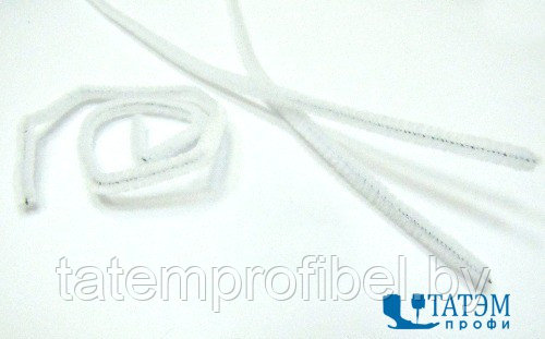 Проволока для плетения с ворсом (синель/шенил) 0,6 х 30 см, арт. А 024 белый, уп. 100 шт