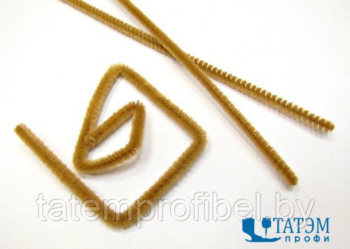 Проволока для плетения с ворсом (синель/шенил) 0,6 х 30 см, арт. А 020 бежевый, уп. 100 шт