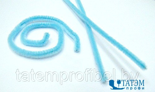 Проволока для плетения с ворсом (синель/шенил) 0,6 х 30 см, арт. А 017 голубой, уп. 100 шт - фото 1 - id-p222570110