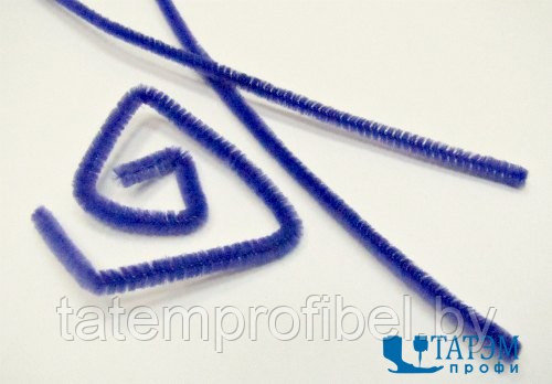 Проволока для плетения с ворсом (синель/шенил) 0,6 х 30 см, арт. А 016 фиолетовый, уп. 100 шт