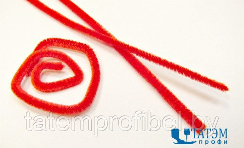 Проволока для плетения с ворсом (синель/шенил) 0,6 х 30 см, арт. А 004 красный, уп. 100 шт - фото 1 - id-p222570116