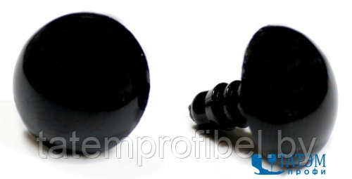 Глазки/носики с винтом круглые 12 ,14, 20 мм черный, уп. 100 шт