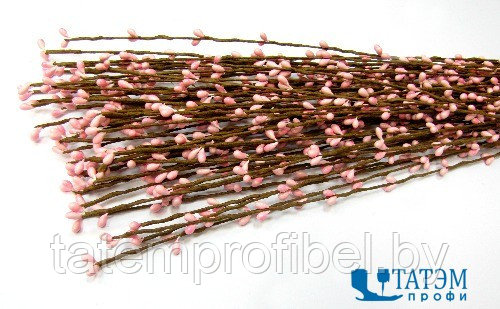 Веточки декор. 40 см с почками, коричневый/розовый, уп. 100 шт - фото 1 - id-p222570158