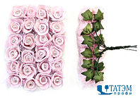 Букетик "Розочка с жемчугом" арт. 02-649, розовый, уп. 144 шт