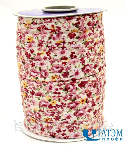 Бейка декоративная 20 мм "Цветочная поляна" арт. 509, бежевый, уп. 100 ярд
