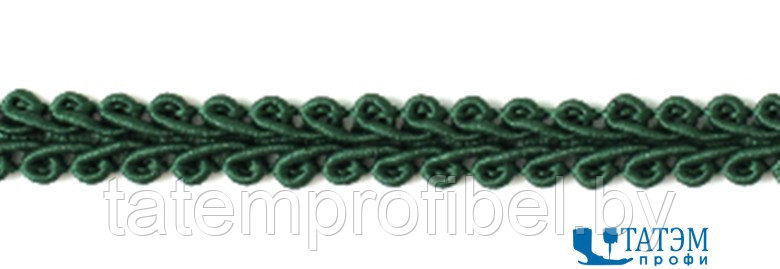 Тесьма отделочная "шанель" 12 мм, арт.8841, темно-зеленый, уп. 20 ярд - фото 1 - id-p222570234