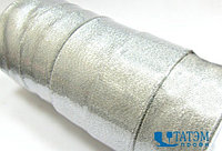 Лента декор.металлизированная (люрекс) 40 мм, серебро, уп. 125 ярд: 5 рул по 25 ярд
