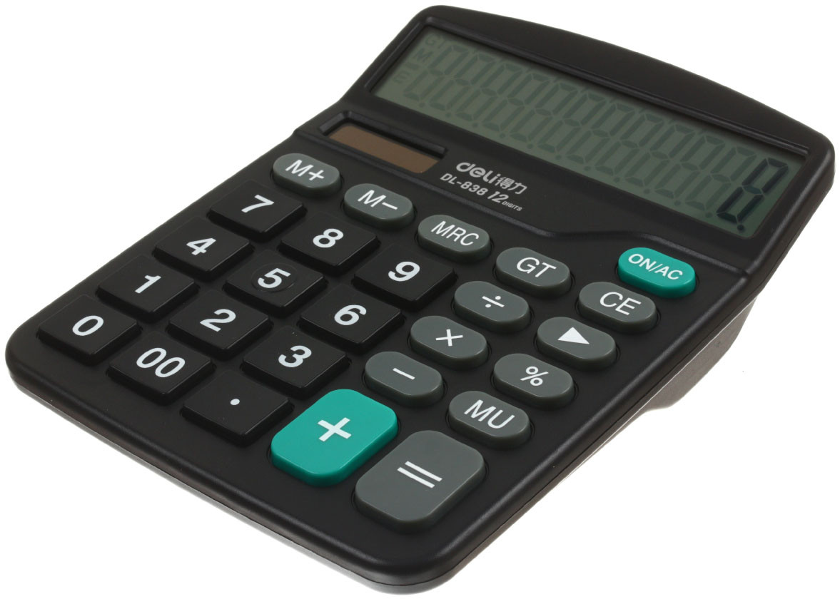 Калькулятор 12-разрядный Deli 838 черный