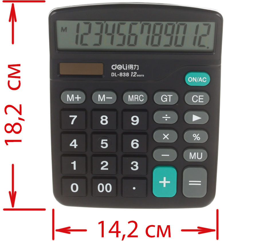 Калькулятор 12-разрядный Deli 838 черный - фото 3 - id-p220935329