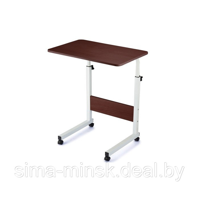 Прикроватный приставной стол LAD для ноутбука, 600×400×650(890) мм, цвет белый / венге - фото 1 - id-p222579770