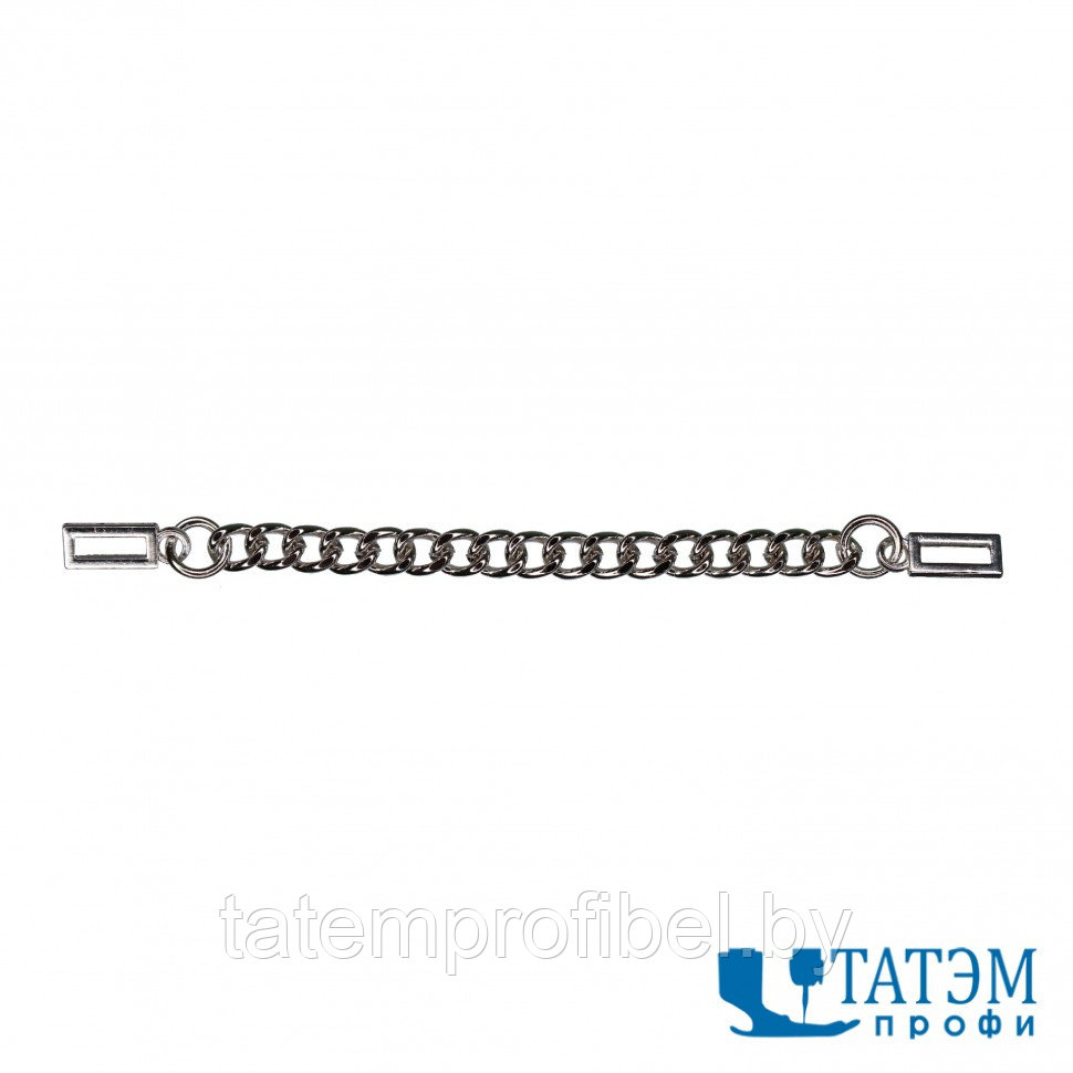 Вешалка-цепочка 85 мм металл звено 4х5,5 мм (по 100 штук) никель - фото 1 - id-p222579252