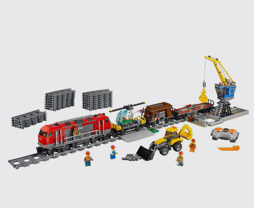 Детский конструктор на р/у Queen арт. 40022 "Мощный грузовой поезд на пульте" аналог LEGO City Лего Сити - фото 2 - id-p222581159