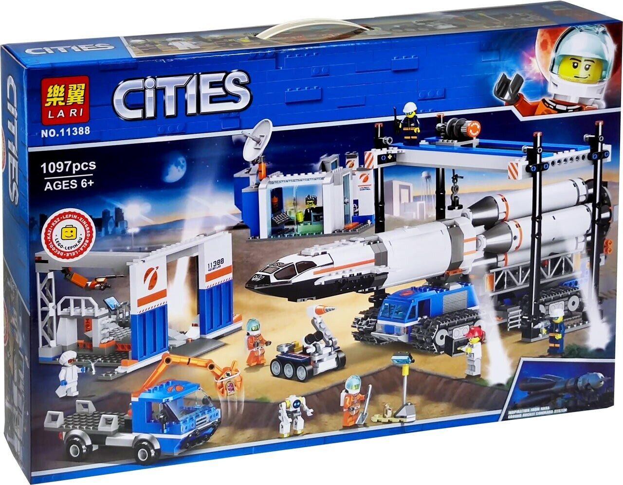 Детский конструктор Космос Площадка для сборки и транспорт для перевозки ракеты Lari 11388, аналог Lego Космос - фото 1 - id-p222581219