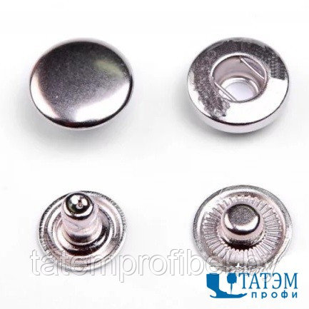 Кнопка 15 мм АЛЬФА никель/чер.никель (латунь) нержавеющая, 2500 шт, Турция