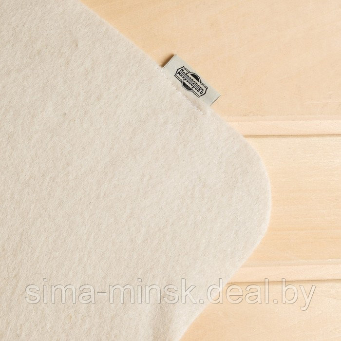 Лежак банный, войлок, 200х60 см без вышивки, белый - фото 3 - id-p222581276