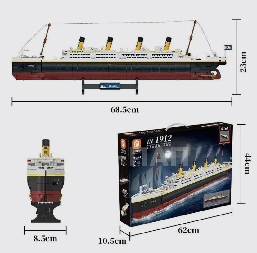 Конструктор 2 в 1 Титаник 1912 / 2022 детали - фото 3 - id-p222582737