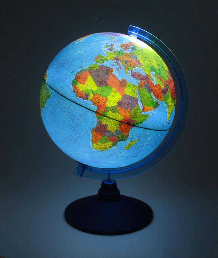Глобус Земли физический Globen с подсветкой от батареек «Классик Евро» диаметр 250 мм, 1:50 млн