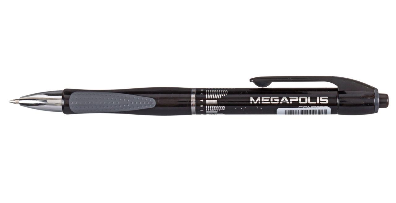 Ручка шариковая автоматическая Megapolis Concept корпус черный (цвет вставки ассорти), стержень черный - фото 1 - id-p222583258