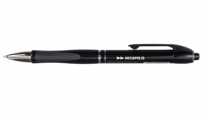 Ручка шариковая автоматическая Megapolis Concept корпус черный (цвет вставки ассорти), стержень черный - фото 3 - id-p222583258
