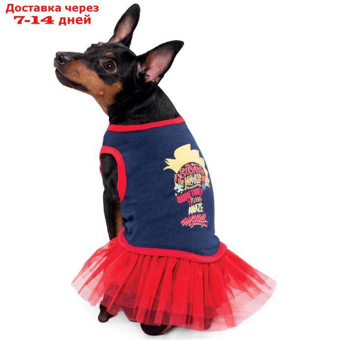 Платье для собак Triol Marvel "Капитан Марвел", размер L (ДС 35 см, ОШ 33 cм, ОГ 46 см) - фото 1 - id-p222541289
