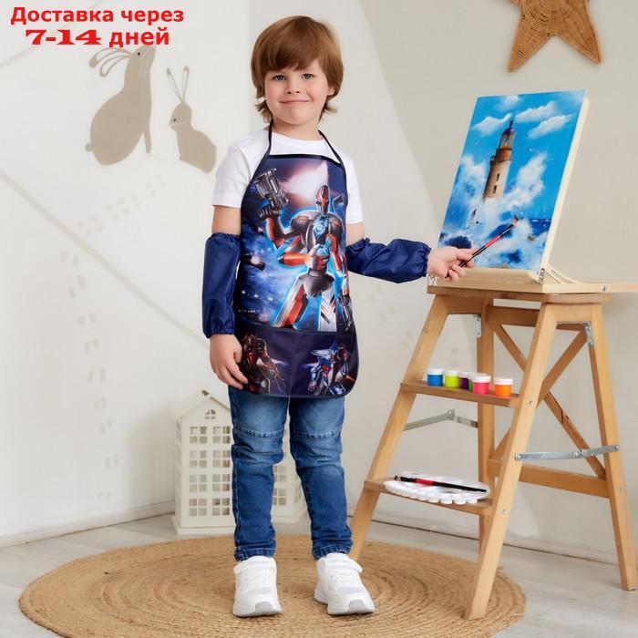 Набор детский для творчества Collorista "Робот" фартук 49 х 39 см и нарукавники - фото 1 - id-p222539370