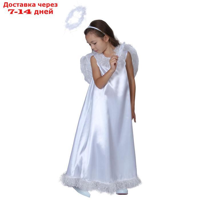 Карнавальный костюм "Белый ангел", нимб, платье, крылья, р-р 28, рост 98-104 см - фото 2 - id-p222539733