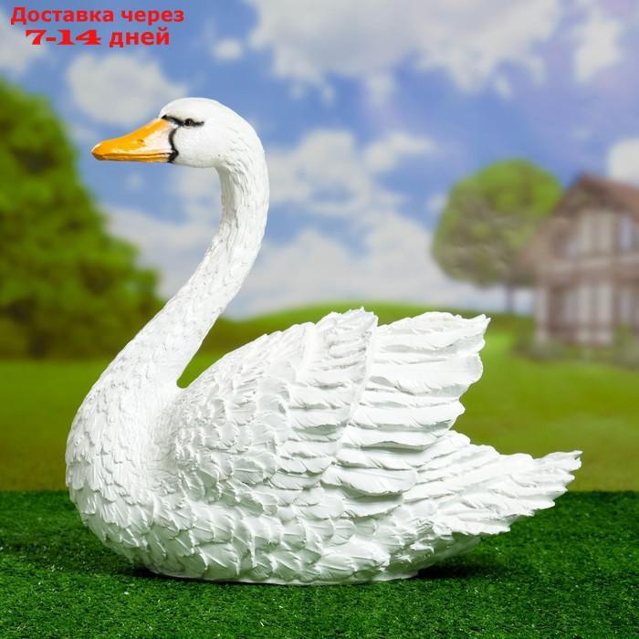 Садовая фигура "Лебедь" средний белый 43*38*20см гипс - фото 2 - id-p222539807