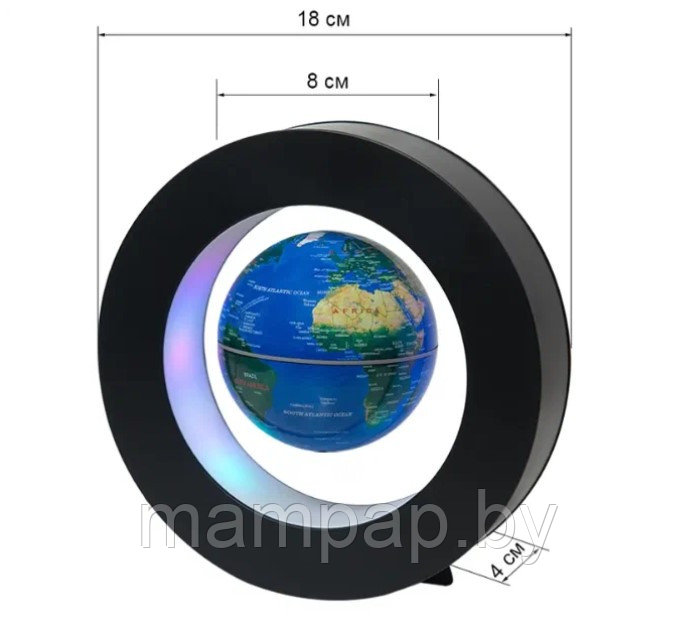 Левитирующий глобус с подсветкой, ночник - светильник Планета - фото 3 - id-p222588709