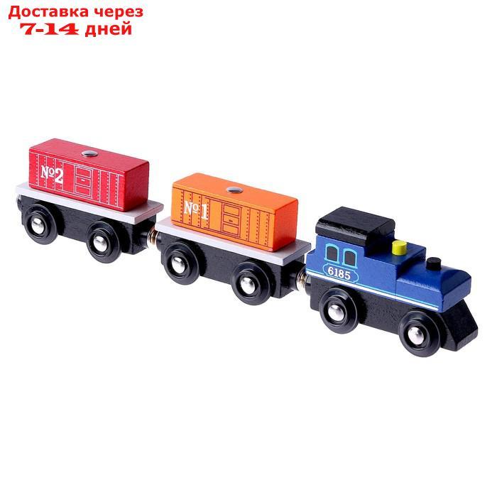 Детская игрушка для ж/д "Паровоз + 2 вагона" 2,5×8×19 см - фото 3 - id-p222540252