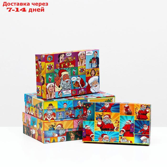 Набор коробок 4 в 1 "Рop-art новогодний 1", 30 х 20 х 8 - 24 х 14 х 5 см - фото 1 - id-p222540322