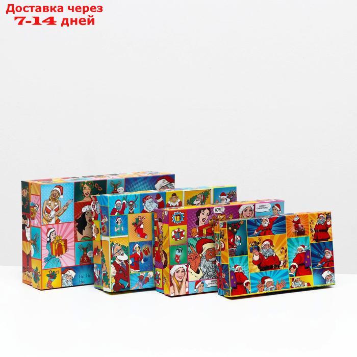 Набор коробок 4 в 1 "Рop-art новогодний 1", 30 х 20 х 8 - 24 х 14 х 5 см - фото 2 - id-p222540322
