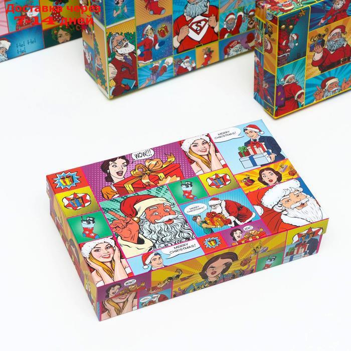 Набор коробок 4 в 1 "Рop-art новогодний 1", 30 х 20 х 8 - 24 х 14 х 5 см - фото 4 - id-p222540322