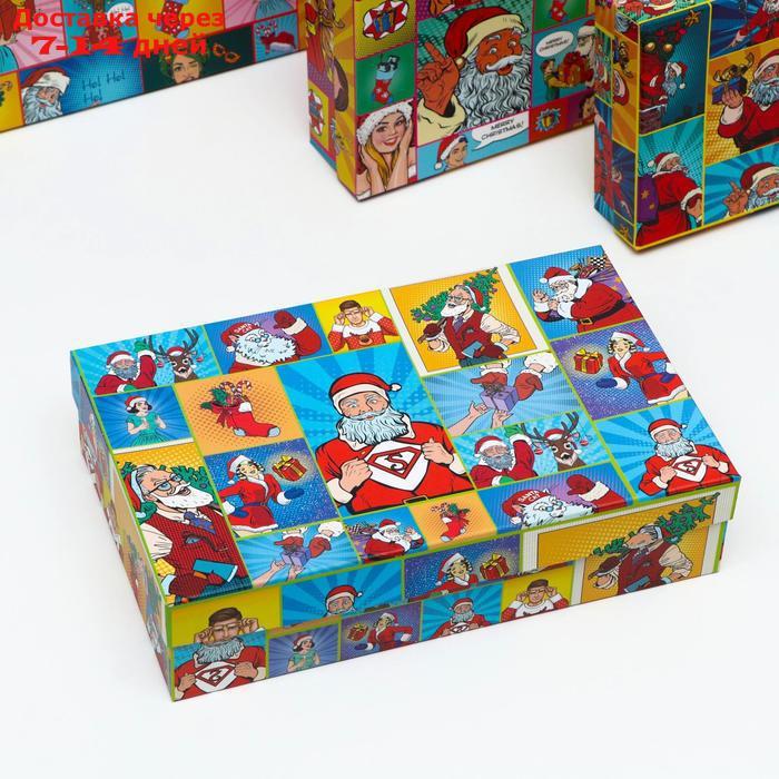 Набор коробок 4 в 1 "Рop-art новогодний 1", 30 х 20 х 8 - 24 х 14 х 5 см - фото 5 - id-p222540322