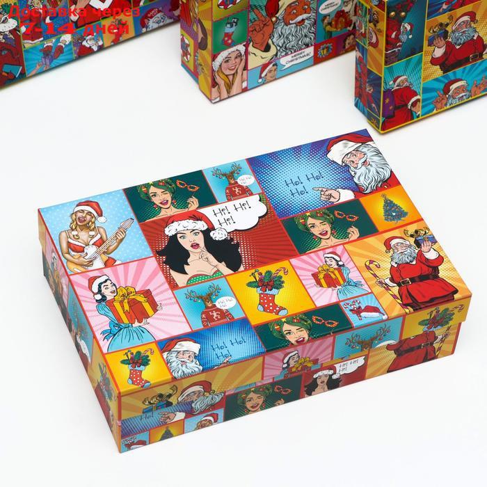 Набор коробок 4 в 1 "Рop-art новогодний 1", 30 х 20 х 8 - 24 х 14 х 5 см - фото 6 - id-p222540322