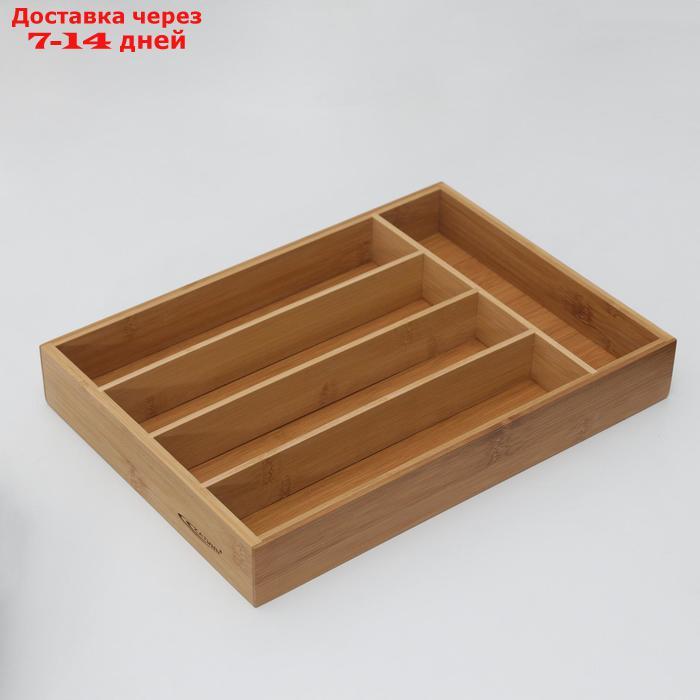 Подставка для столовых приборов, бамбук 35,5x25,4x5 см - фото 3 - id-p222540359