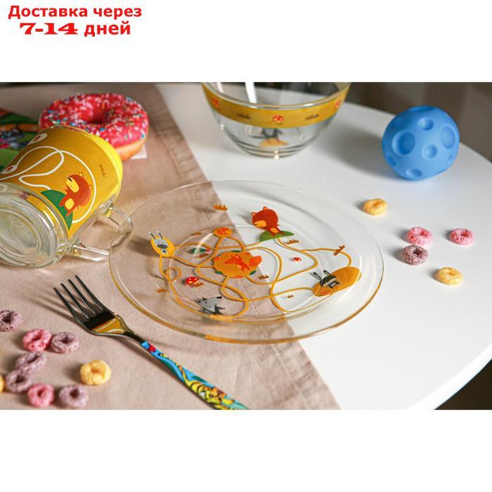 Набор детской посуды 3 предмета "Лесные забавы" миска 450 мл, тарелка 20 см, кружка 200 мл - фото 10 - id-p222540838