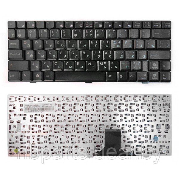 Клавиатура для ноутбука ASUS EeePC 1000, чёрная, с рамкой, RU - фото 1 - id-p222592616