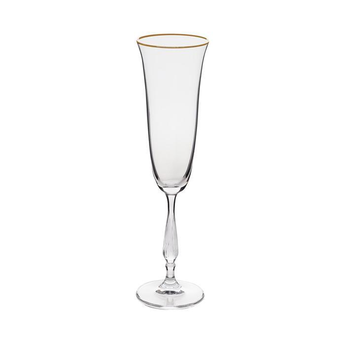 Набор бокалов для шампанского, декор «Отводка золото», 190 мл x 6 шт. - фото 1 - id-p222599640