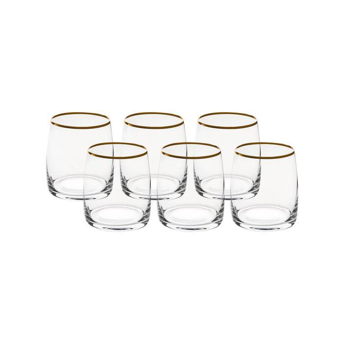 Набор стаканов для виски, декор «Отводка золото», 290 мл x 6 шт. - фото 2 - id-p222599654