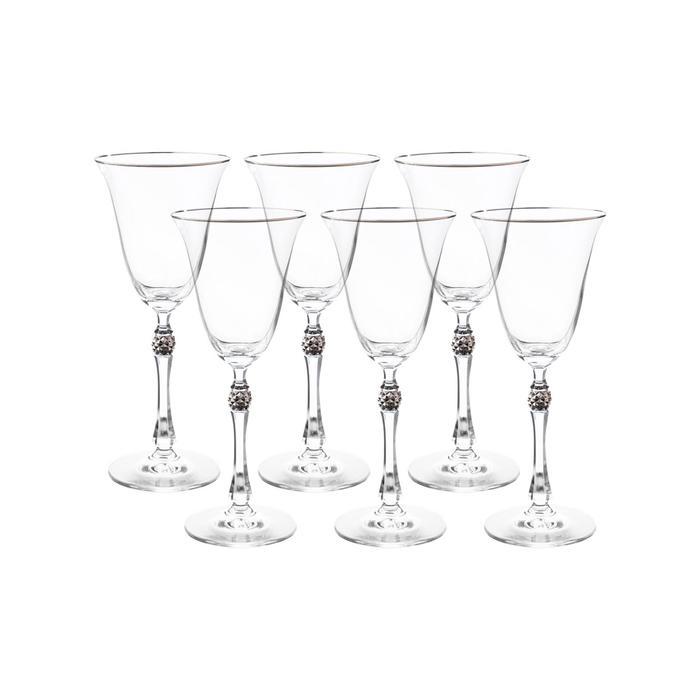 Набор бокалов для белого вина Parus, декор «Отводка платина, платиновый шар», 185 мл x 6 шт. - фото 2 - id-p222599644