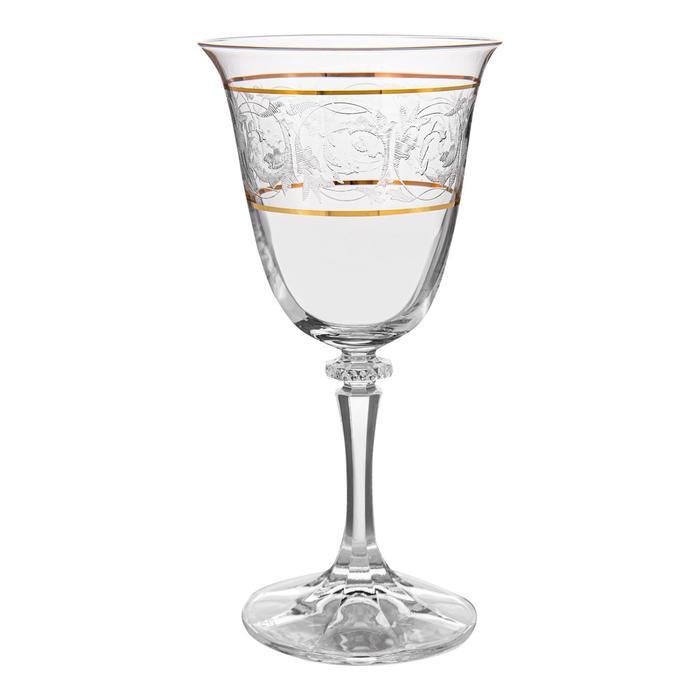 Набор бокалов для белого вина Branta, декор «Панто, 2 отводки золото», 250 мл x 6 шт. - фото 1 - id-p222599646