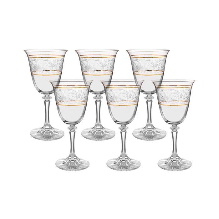 Набор бокалов для белого вина Branta, декор «Панто, 2 отводки золото», 250 мл x 6 шт. - фото 2 - id-p222599646